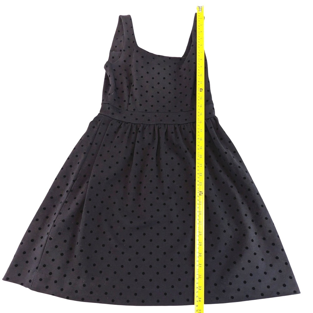 Madewell Black Polka Dot Fit and Flare Dress Sleeveless Square Neck Small